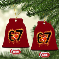 Funny American Football Six Seven Ceramic Ornament Fire Drip 67 Meme - Wonder Print Shop