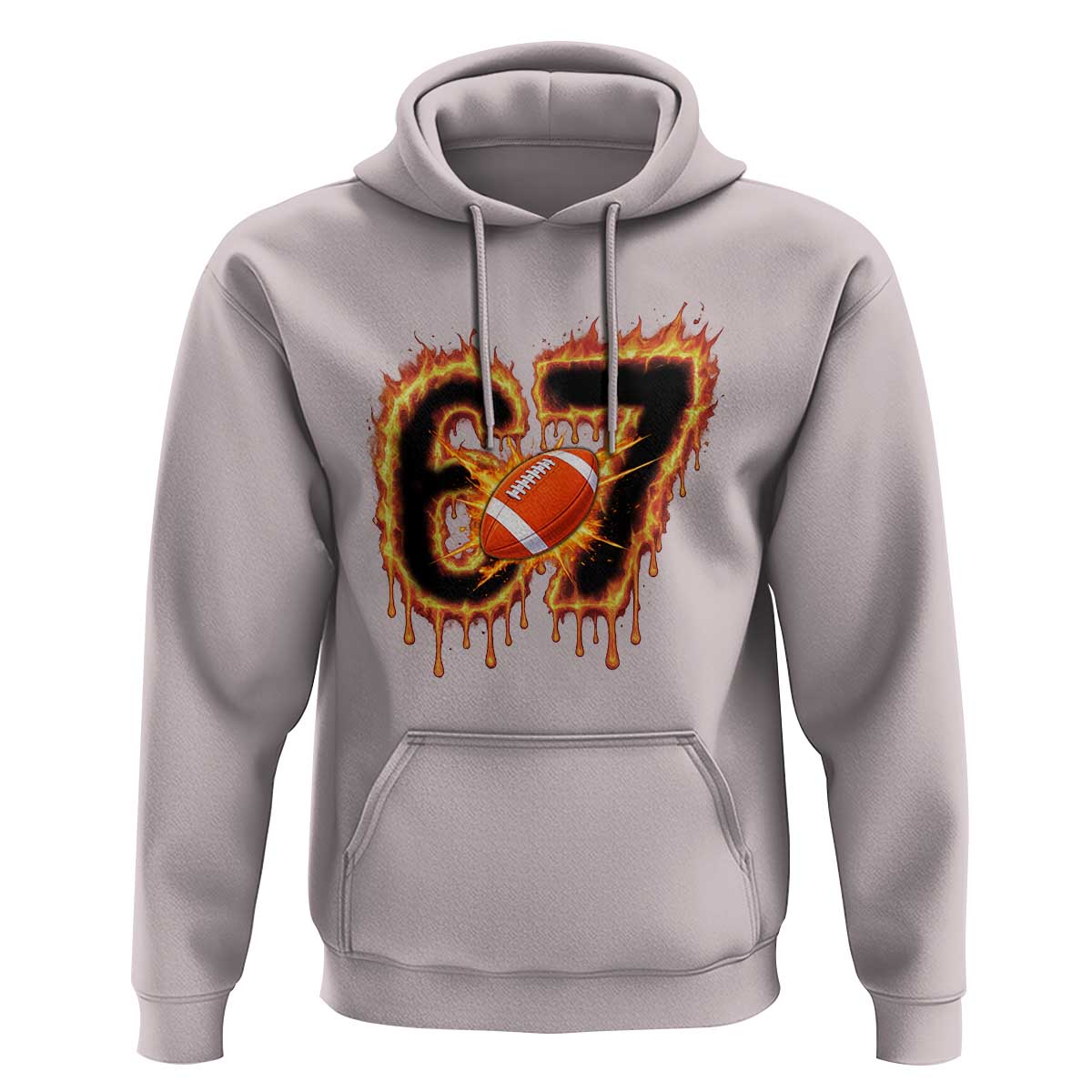 Funny American Football Six Seven Hoodie Fire Drip 67 Meme - Wonder Print Shop