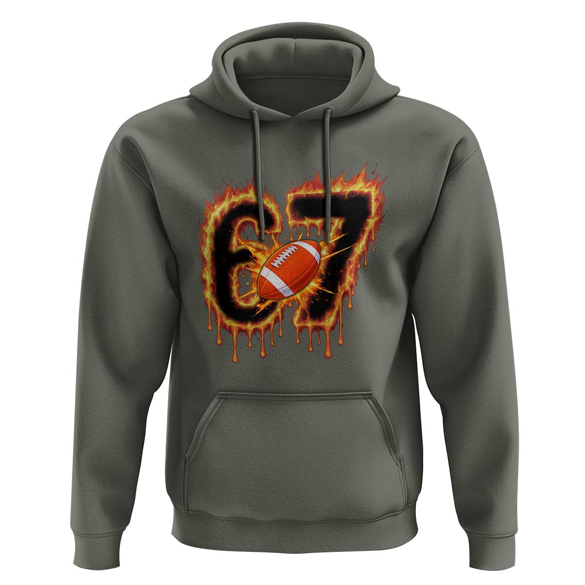 Funny American Football Six Seven Hoodie Fire Drip 67 Meme - Wonder Print Shop