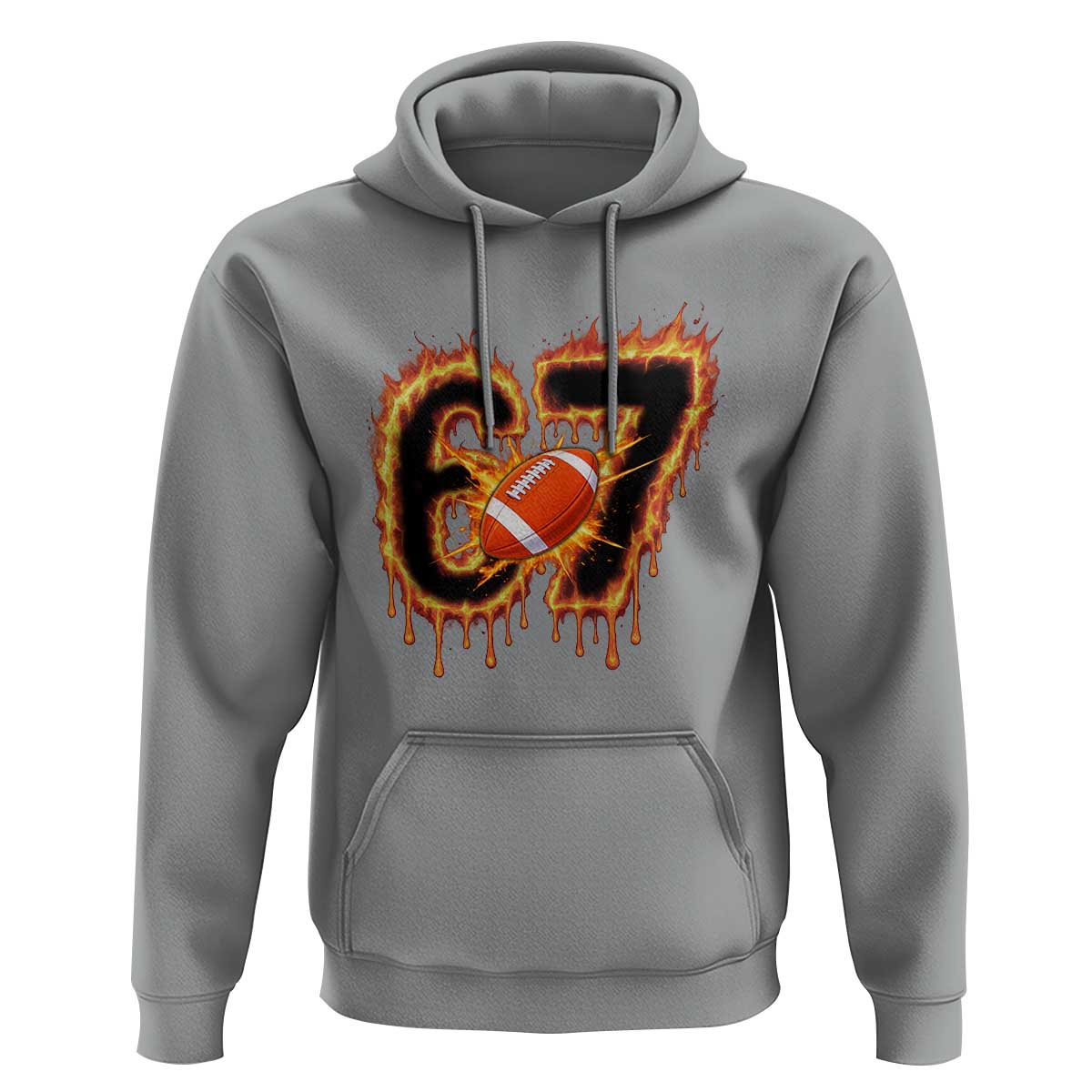 Funny American Football Six Seven Hoodie Fire Drip 67 Meme - Wonder Print Shop