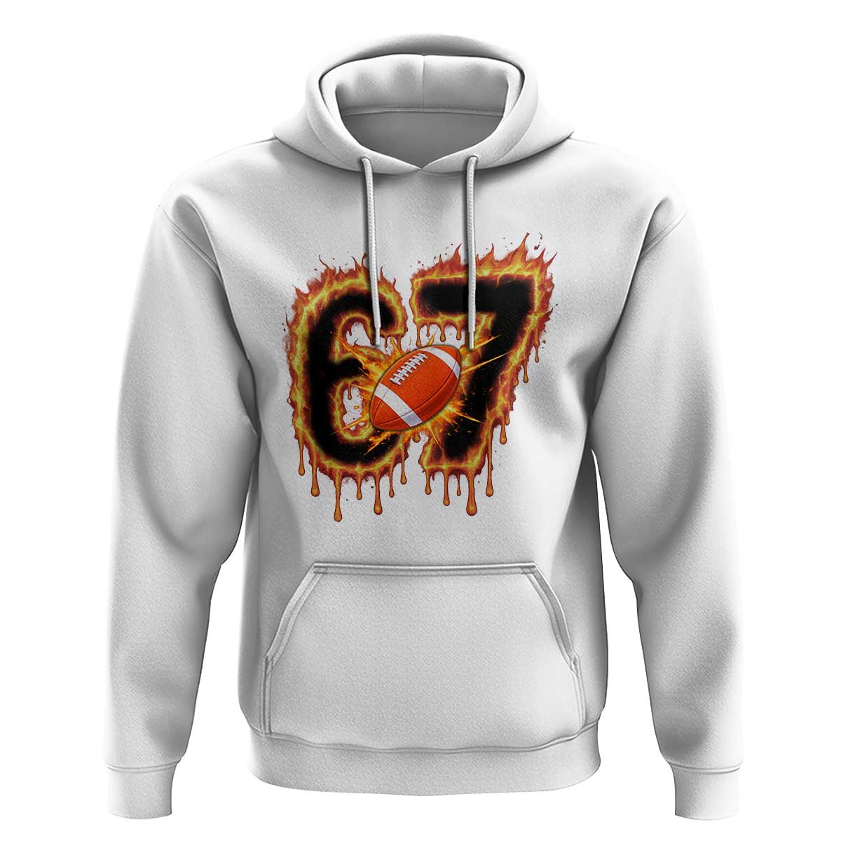 Funny American Football Six Seven Hoodie Fire Drip 67 Meme - Wonder Print Shop