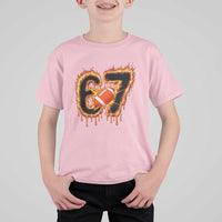 Funny American Football Six Seven T Shirt For Kid Fire Drip 67 Meme - Wonder Print Shop