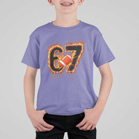 Funny American Football Six Seven T Shirt For Kid Fire Drip 67 Meme - Wonder Print Shop