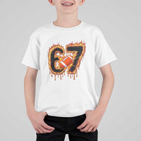 Funny American Football Six Seven T Shirt For Kid Fire Drip 67 Meme - Wonder Print Shop