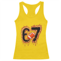 Funny American Football Six Seven Racerback Tank Top Fire Drip 67 Meme - Wonder Print Shop