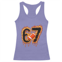 Funny American Football Six Seven Racerback Tank Top Fire Drip 67 Meme - Wonder Print Shop