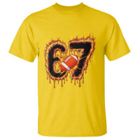 Funny American Football Six Seven T Shirt Fire Drip 67 Meme - Wonder Print Shop