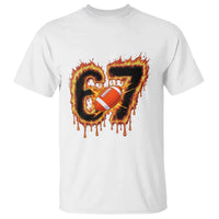 Funny American Football Six Seven T Shirt Fire Drip 67 Meme - Wonder Print Shop