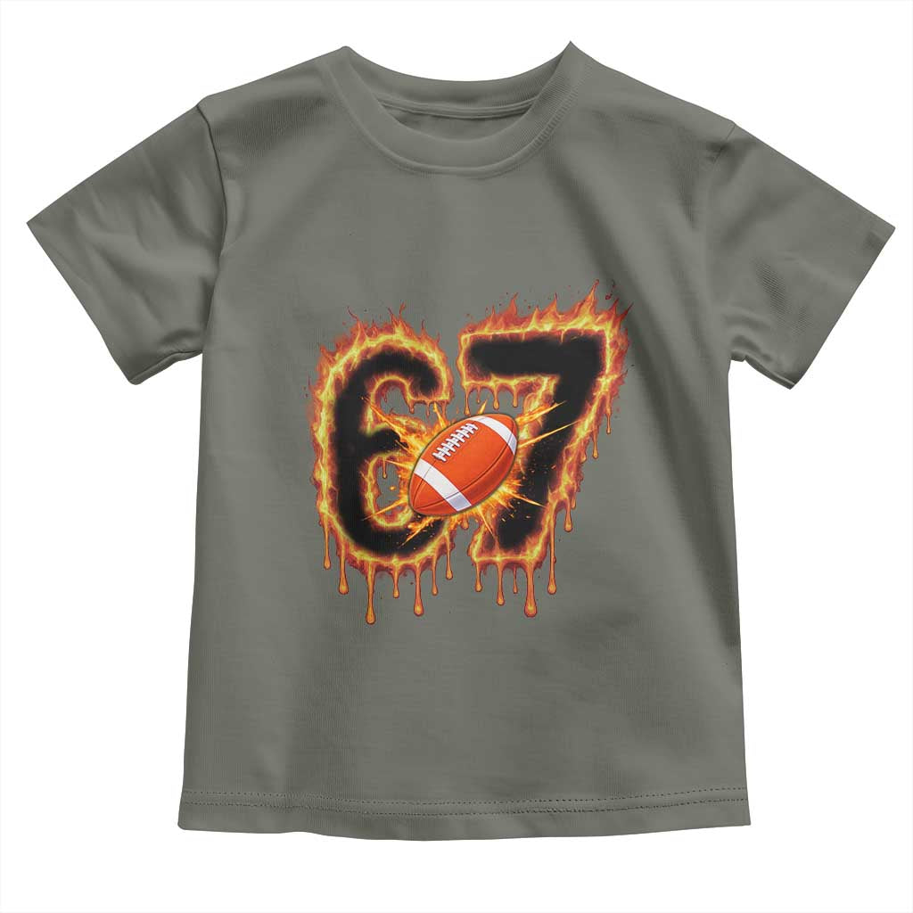 Funny American Football Six Seven Toddler T Shirt Fire Drip 67 Meme - Wonder Print Shop