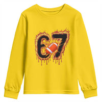 Funny American Football Six Seven Youth Sweatshirt Fire Drip 67 Meme - Wonder Print Shop