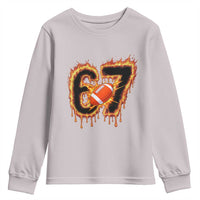 Funny American Football Six Seven Youth Sweatshirt Fire Drip 67 Meme - Wonder Print Shop