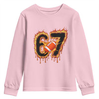 Funny American Football Six Seven Youth Sweatshirt Fire Drip 67 Meme - Wonder Print Shop