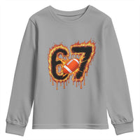 Funny American Football Six Seven Youth Sweatshirt Fire Drip 67 Meme - Wonder Print Shop