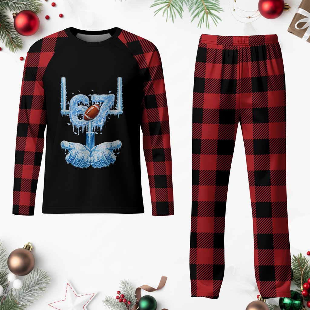 Cool Ice Effect 67 Meme Plaid Pajama Set Funny American Football - Wonder Print Shop