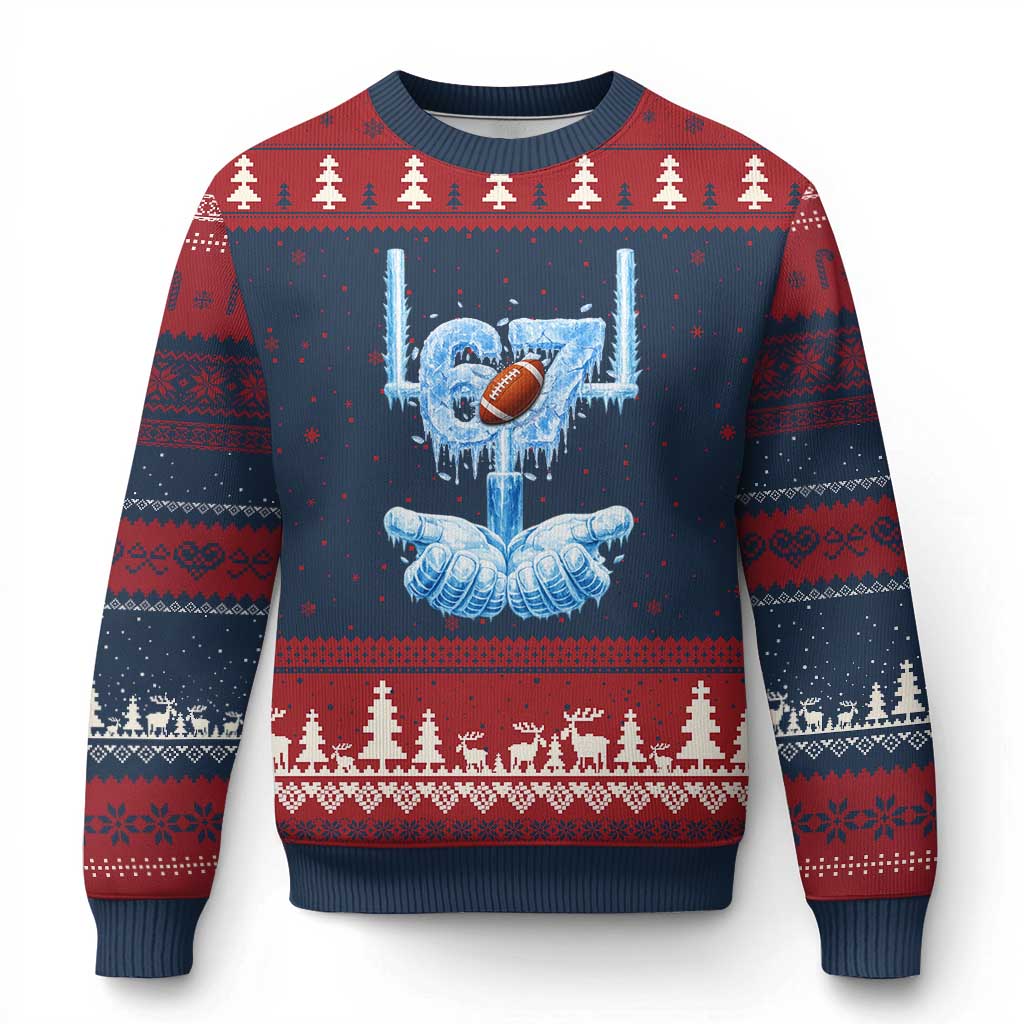 Cool Ice Effect 67 Meme Ugly Christmas Sweater Funny American Football - Wonder Print Shop