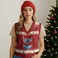 Cool Ice Effect 67 Meme V-Neck Knit Sweater Vest Funny American Football - Wonder Print Shop
