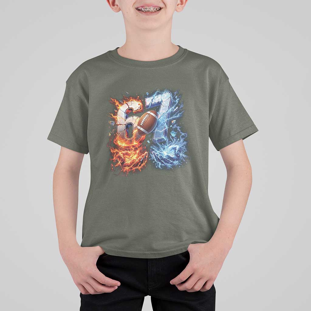 American Football Six Seven Meme T Shirt For Kid Funny Gen Alpha Slang Gift