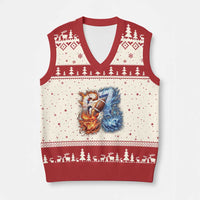 American Football Six Seven Meme V-Neck Knit Sweater Vest Funny Gen Alpha Slang Gift