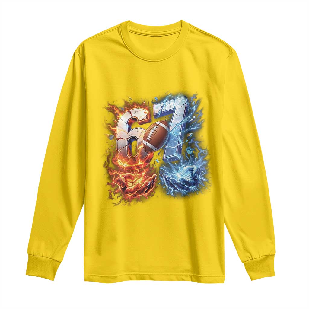 American Football Six Seven Meme Long Sleeve Shirt Funny Gen Alpha Slang Gift