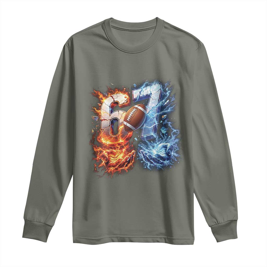American Football Six Seven Meme Long Sleeve Shirt Funny Gen Alpha Slang Gift