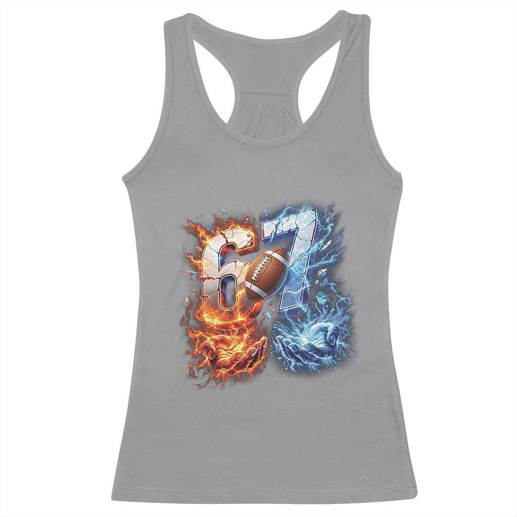 American Football Six Seven Meme Racerback Tank Top Funny Gen Alpha Slang Gift