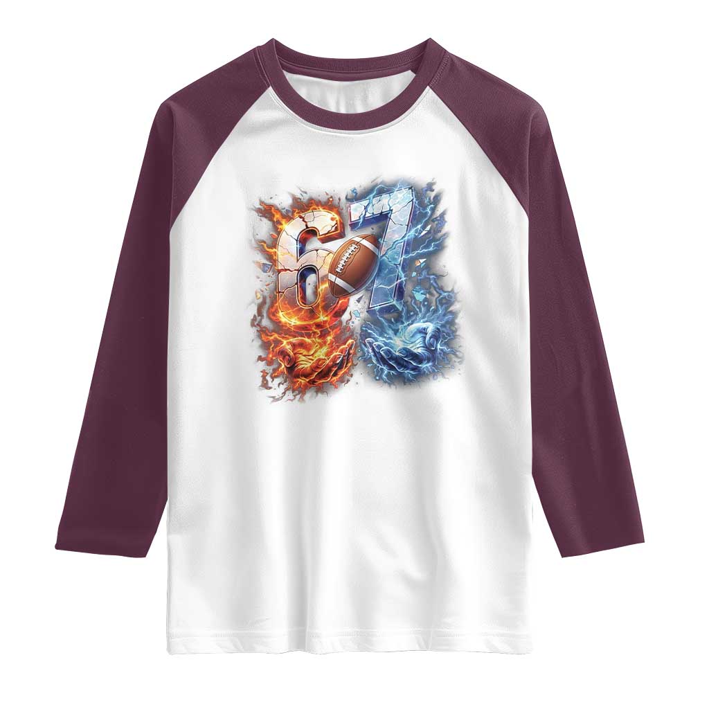 American Football Six Seven Meme Raglan Shirt Funny Gen Alpha Slang Gift