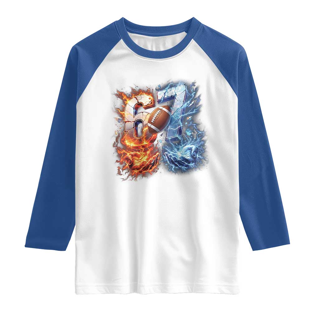 American Football Six Seven Meme Raglan Shirt Funny Gen Alpha Slang Gift