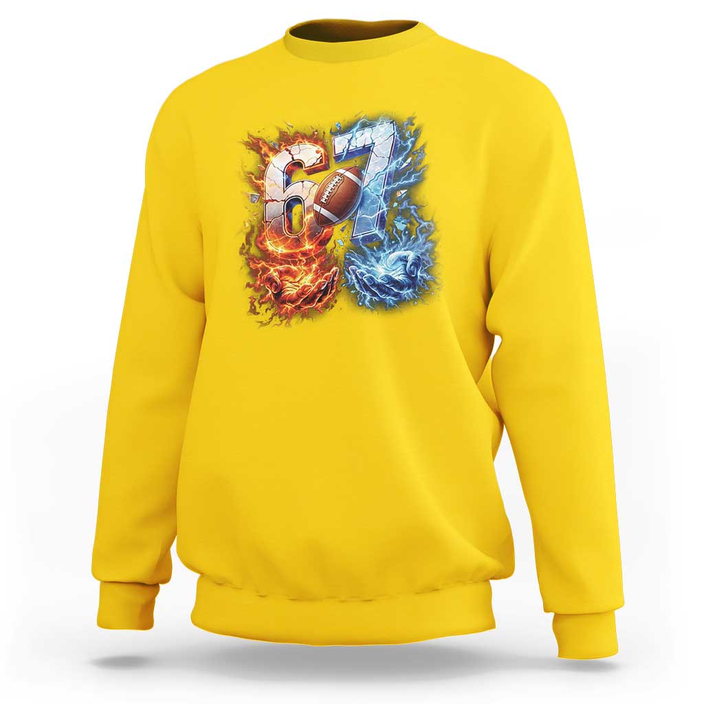 American Football Six Seven Meme Sweatshirt Funny Gen Alpha Slang Gift