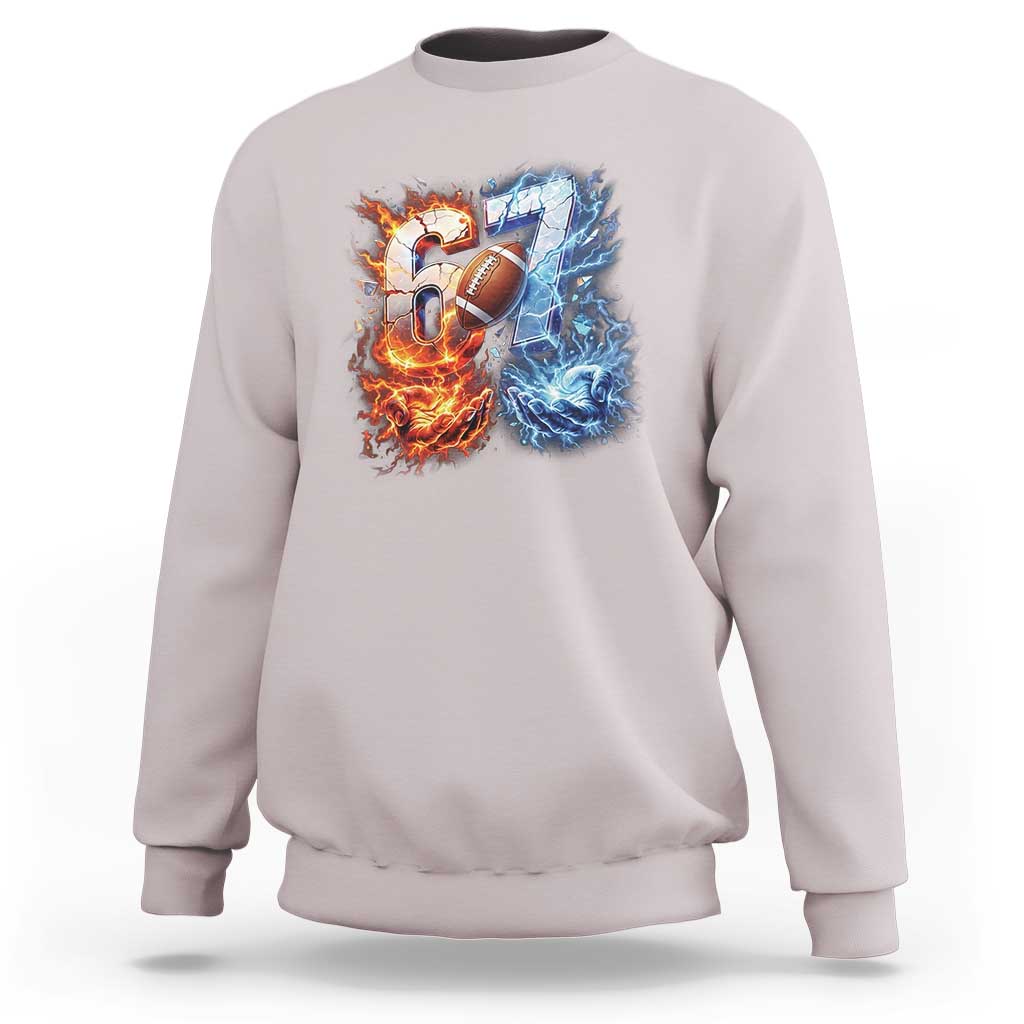 American Football Six Seven Meme Sweatshirt Funny Gen Alpha Slang Gift