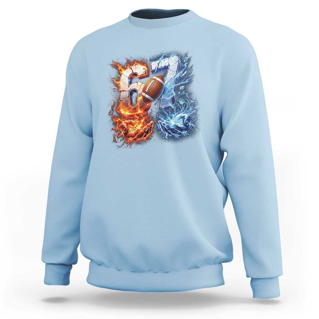 American Football Six Seven Meme Sweatshirt Funny Gen Alpha Slang Gift