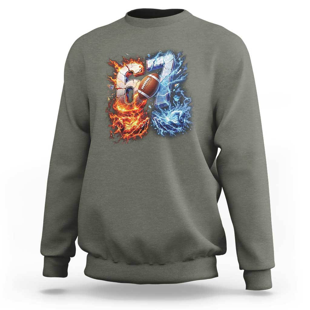 American Football Six Seven Meme Sweatshirt Funny Gen Alpha Slang Gift
