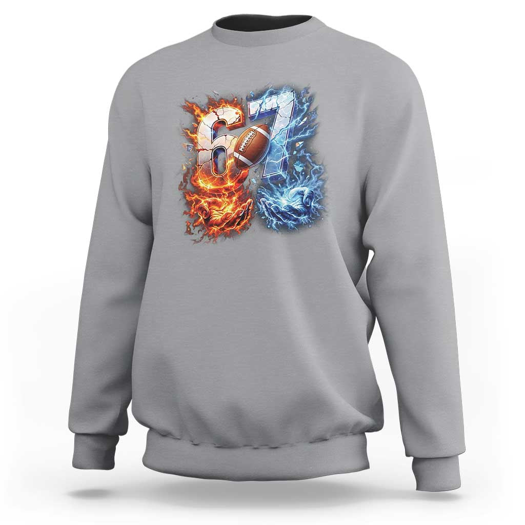 American Football Six Seven Meme Sweatshirt Funny Gen Alpha Slang Gift