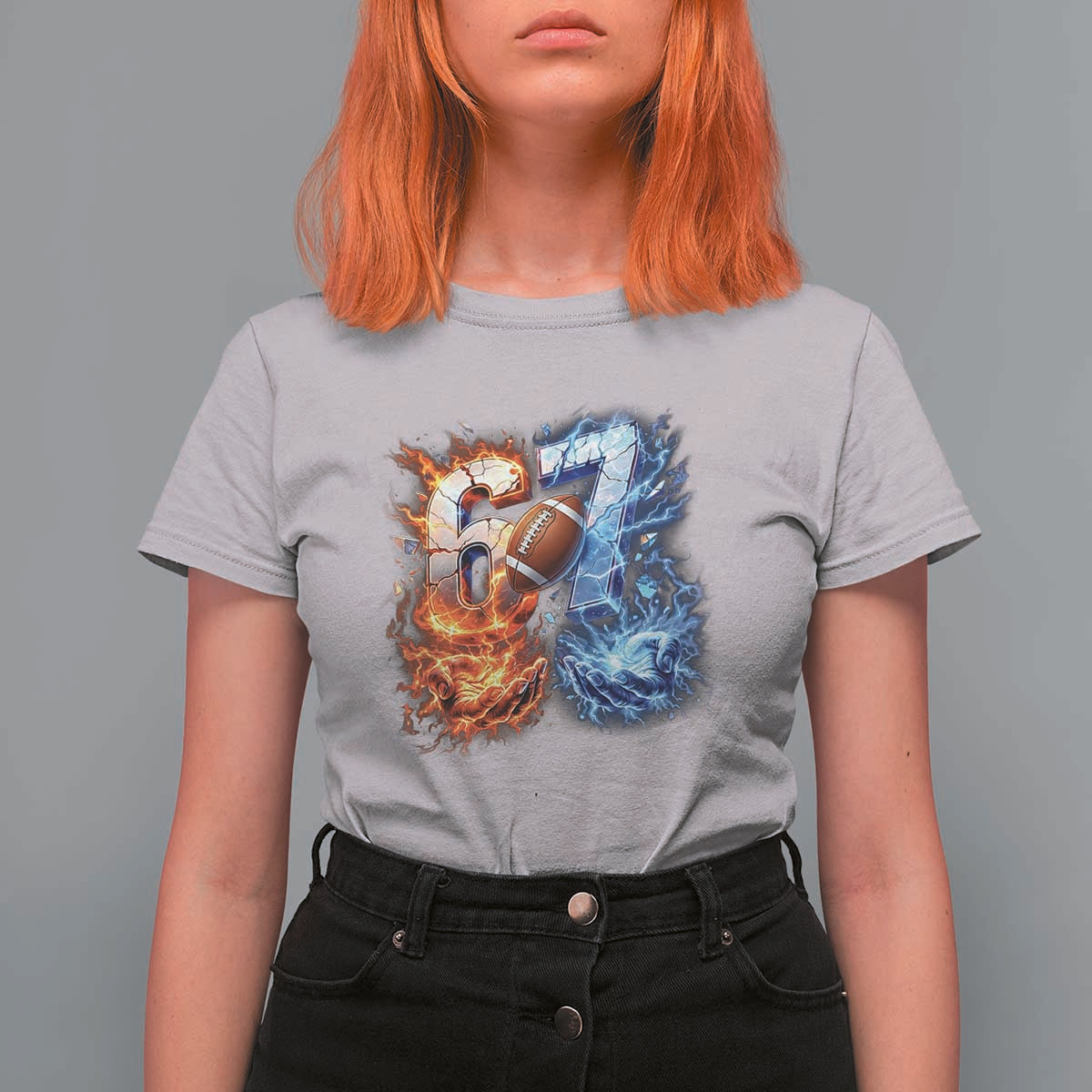 American Football Six Seven Meme T Shirt For Women Funny Gen Alpha Slang Gift