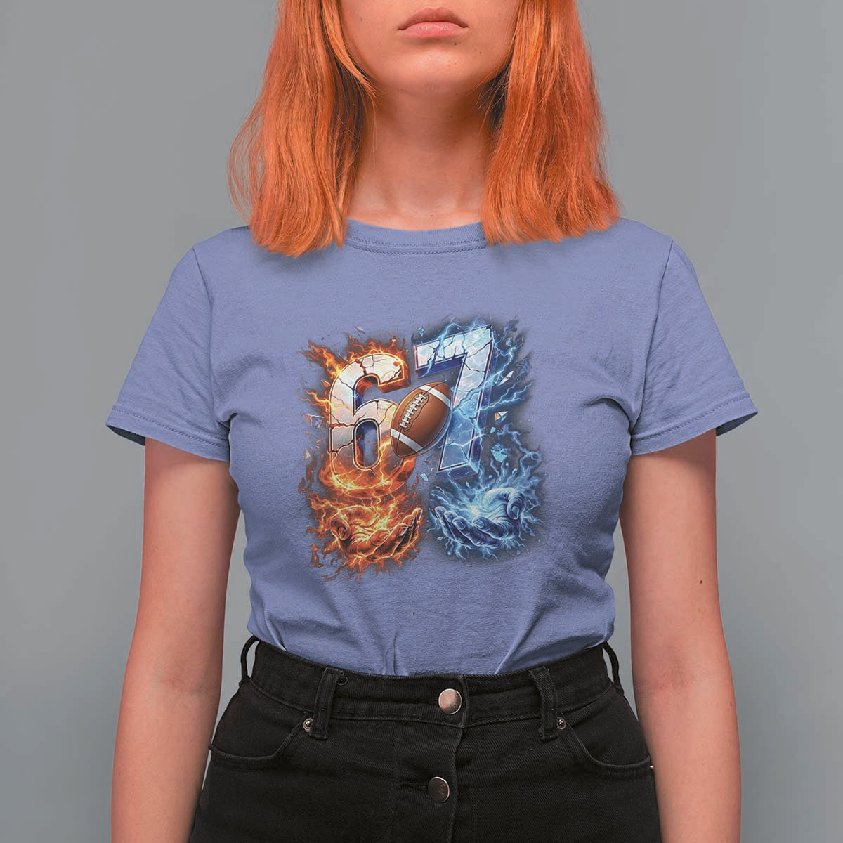 American Football Six Seven Meme T Shirt For Women Funny Gen Alpha Slang Gift