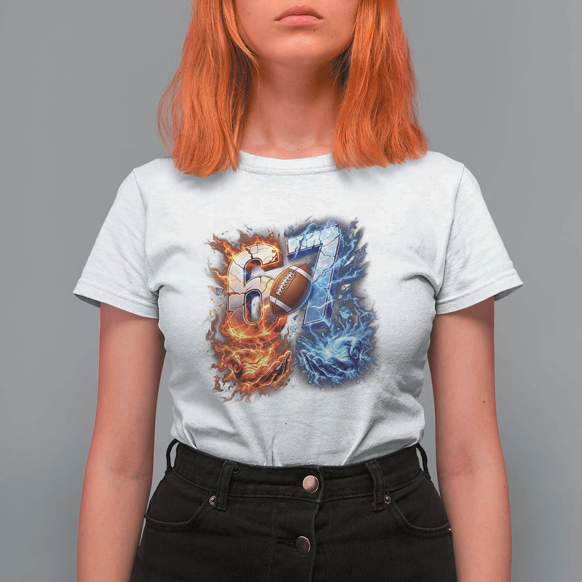 American Football Six Seven Meme T Shirt For Women Funny Gen Alpha Slang Gift
