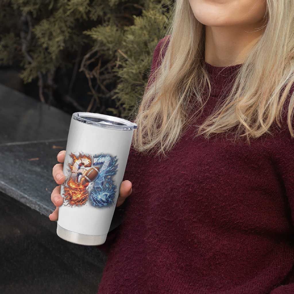 American Football Six Seven Meme Tumbler Cup Funny Gen Alpha Slang Gift