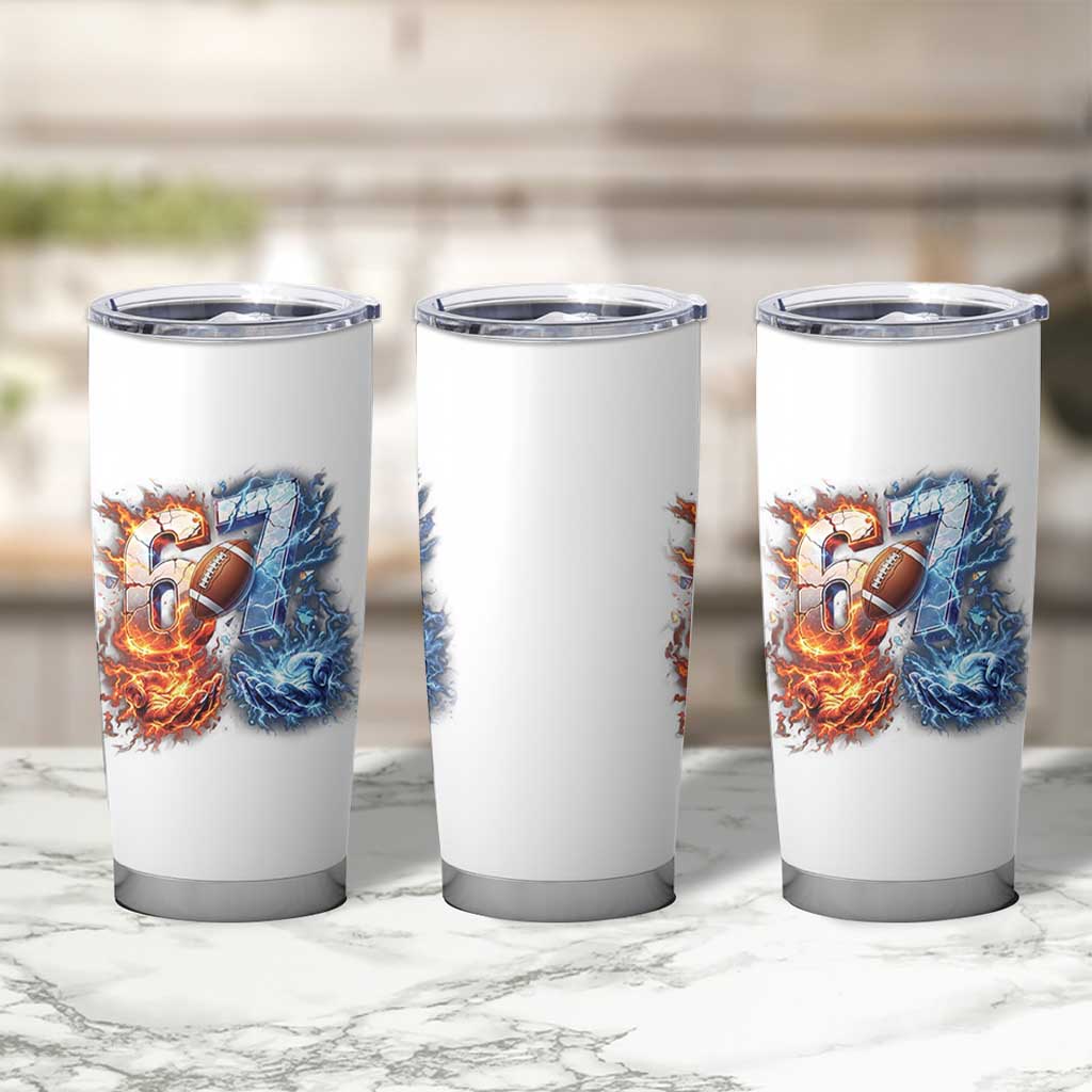 American Football Six Seven Meme Tumbler Cup Funny Gen Alpha Slang Gift