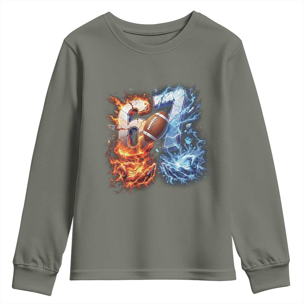American Football Six Seven Meme Youth Sweatshirt Funny Gen Alpha Slang Gift