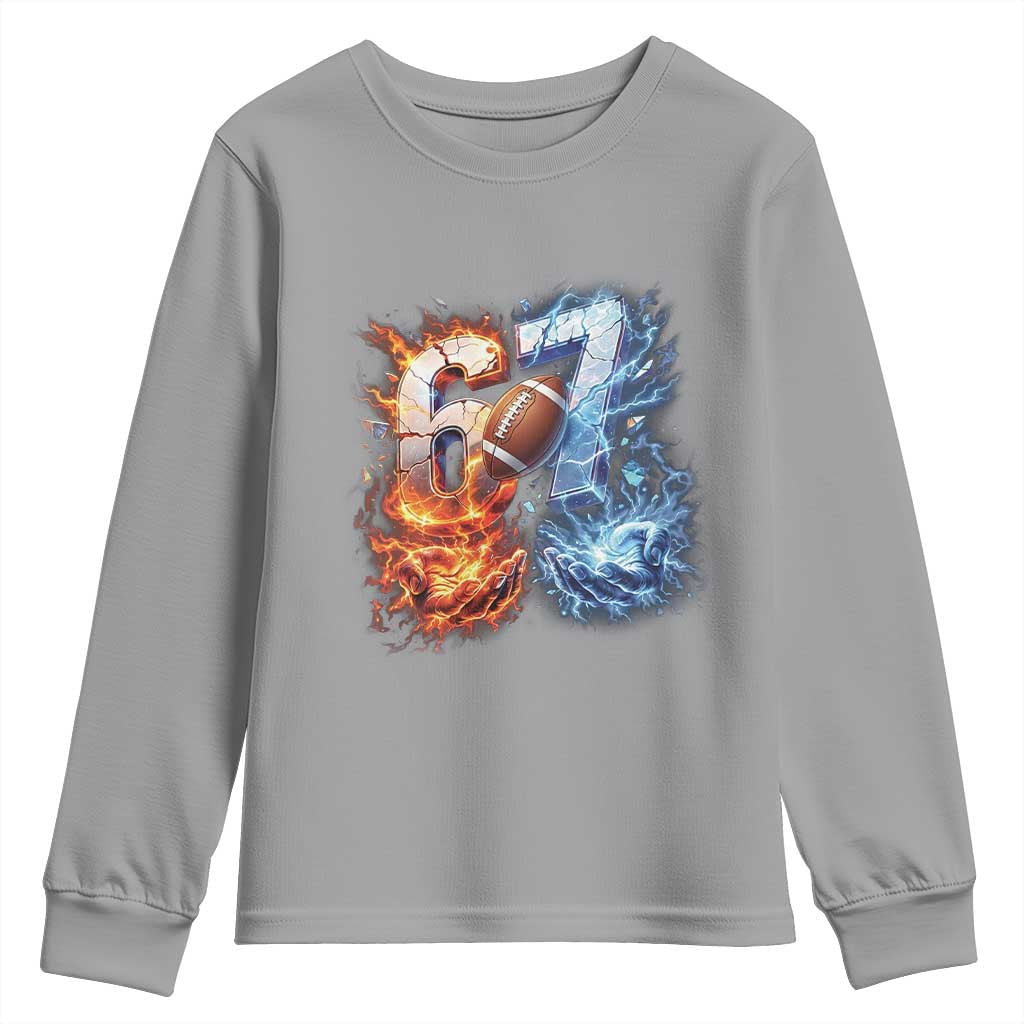 American Football Six Seven Meme Youth Sweatshirt Funny Gen Alpha Slang Gift