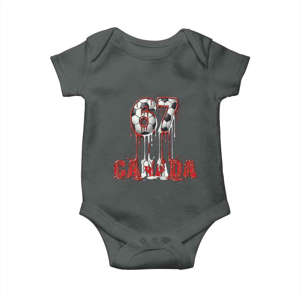 Funny Canada Soccer 67 Meme Baby Onesie Canadian Soccer Lovers