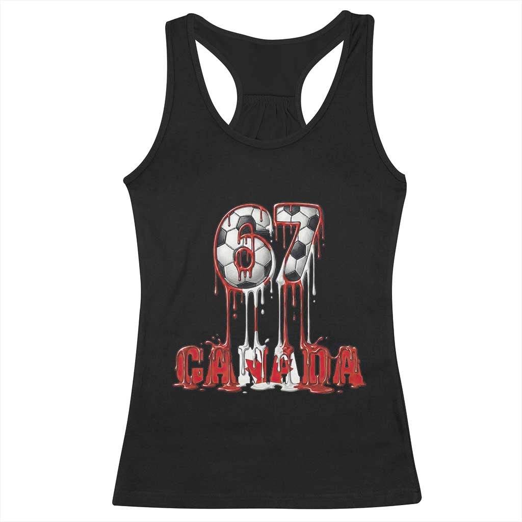 Funny Canada Soccer 67 Meme Racerback Tank Top Canadian Soccer Lovers