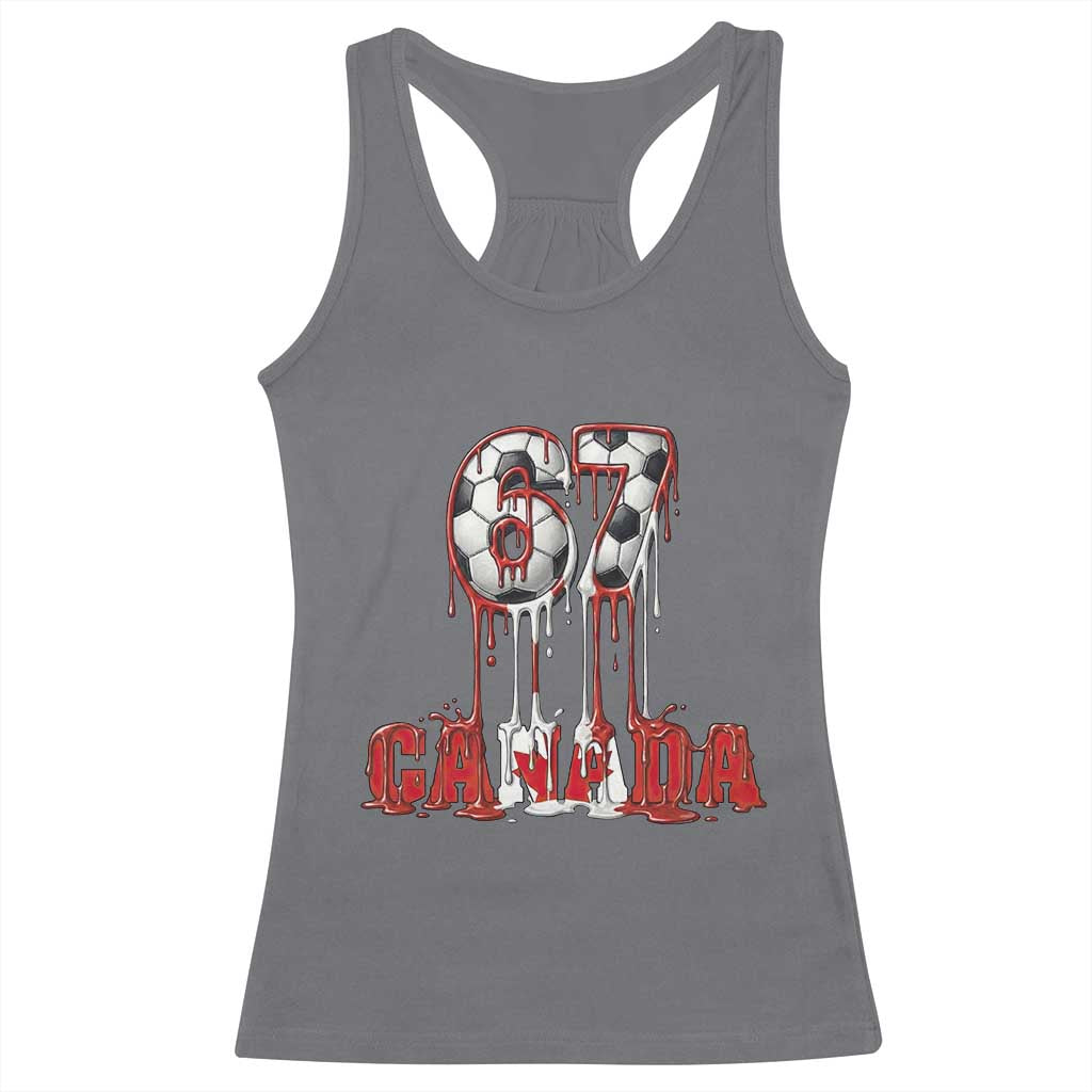Funny Canada Soccer 67 Meme Racerback Tank Top Canadian Soccer Lovers