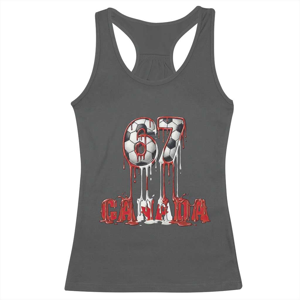 Funny Canada Soccer 67 Meme Racerback Tank Top Canadian Soccer Lovers