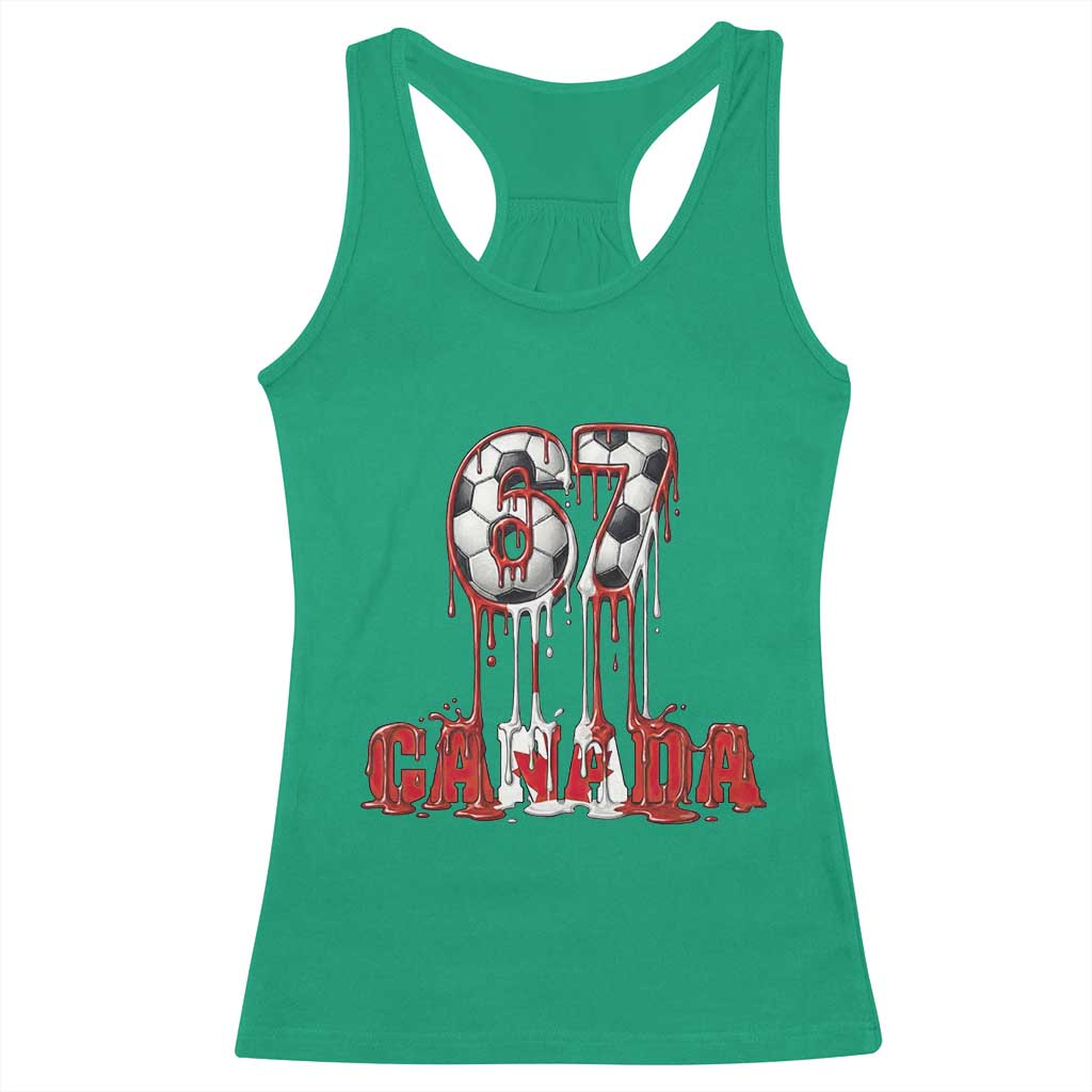 Funny Canada Soccer 67 Meme Racerback Tank Top Canadian Soccer Lovers