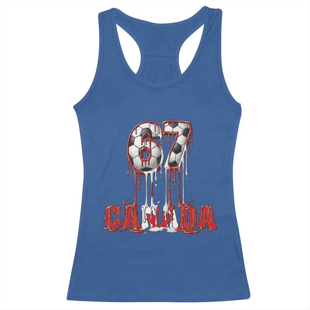 Funny Canada Soccer 67 Meme Racerback Tank Top Canadian Soccer Lovers