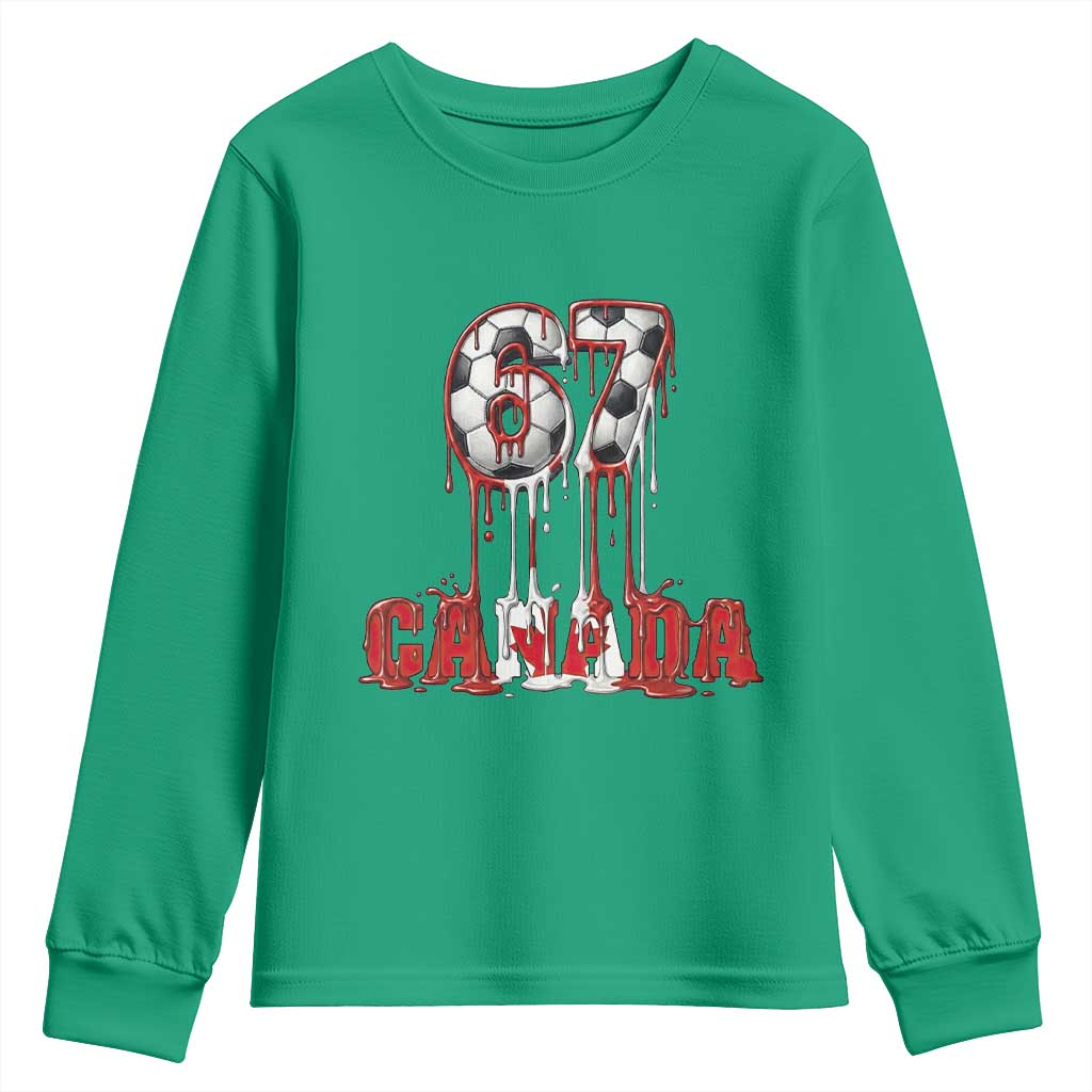 Funny Canada Soccer 67 Meme Youth Sweatshirt Canadian Soccer Lovers