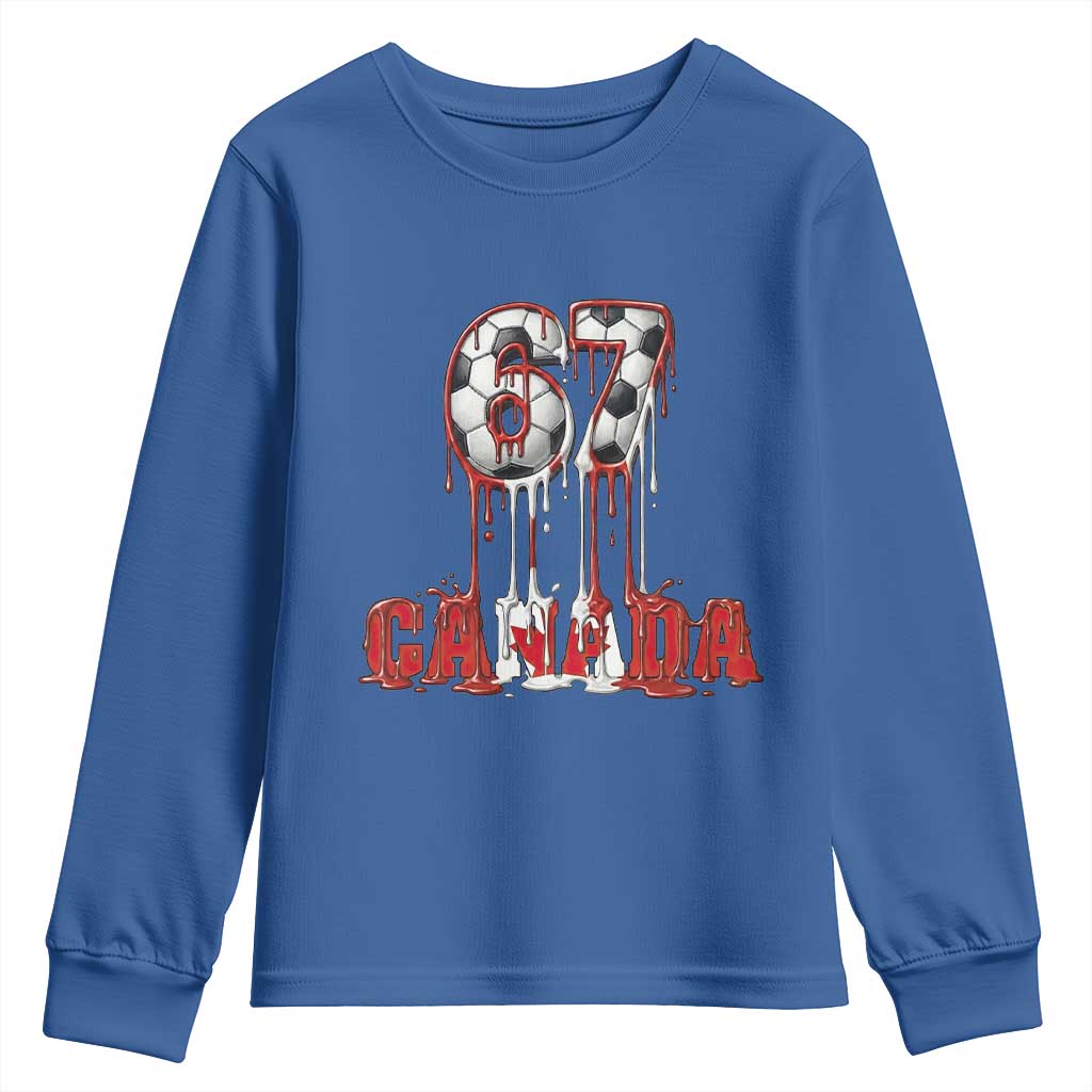 Funny Canada Soccer 67 Meme Youth Sweatshirt Canadian Soccer Lovers