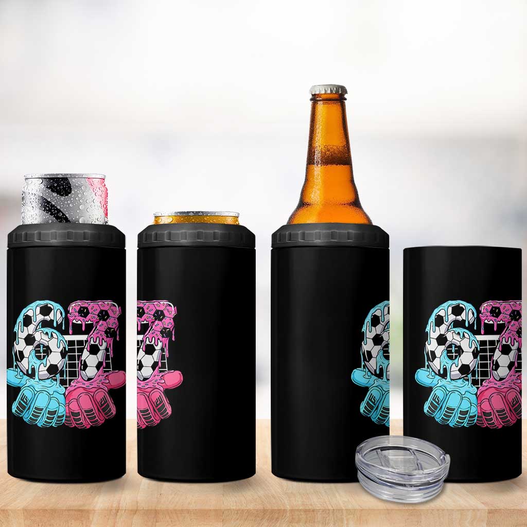 Drip Soccer Six Seven Meme 4 in 1 Can Cooler Tumbler Funny Gen Alpha Slang
