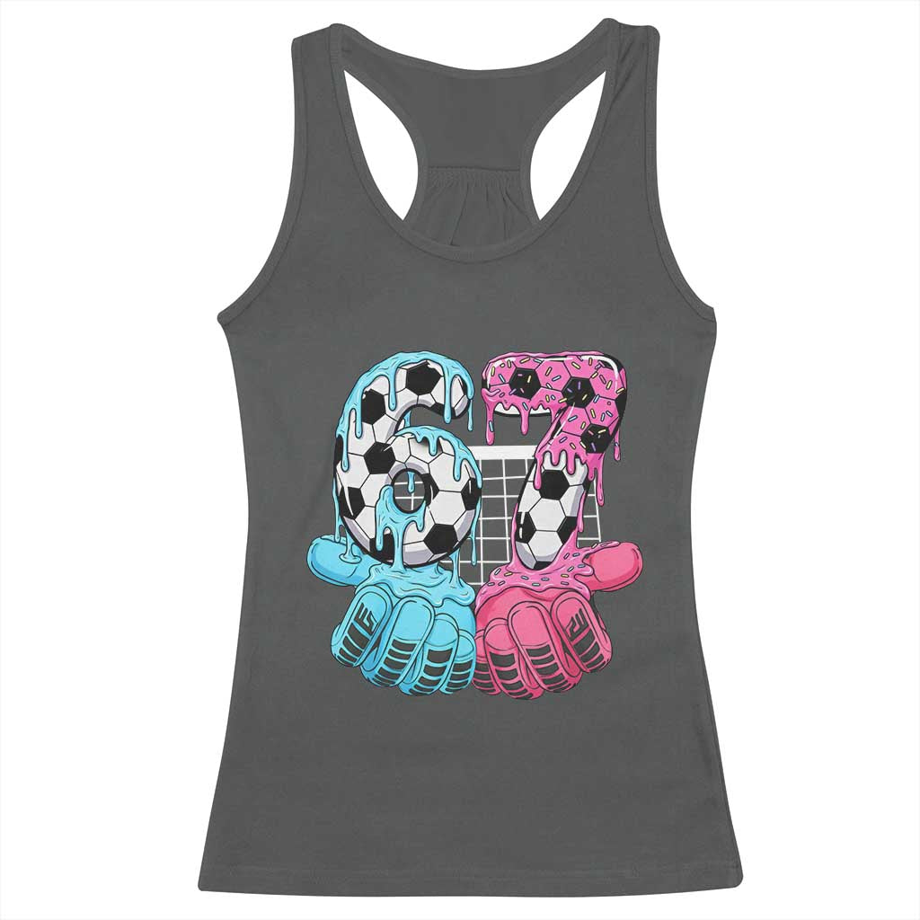 Drip Soccer Six Seven Meme Racerback Tank Top Funny Gen Alpha Slang