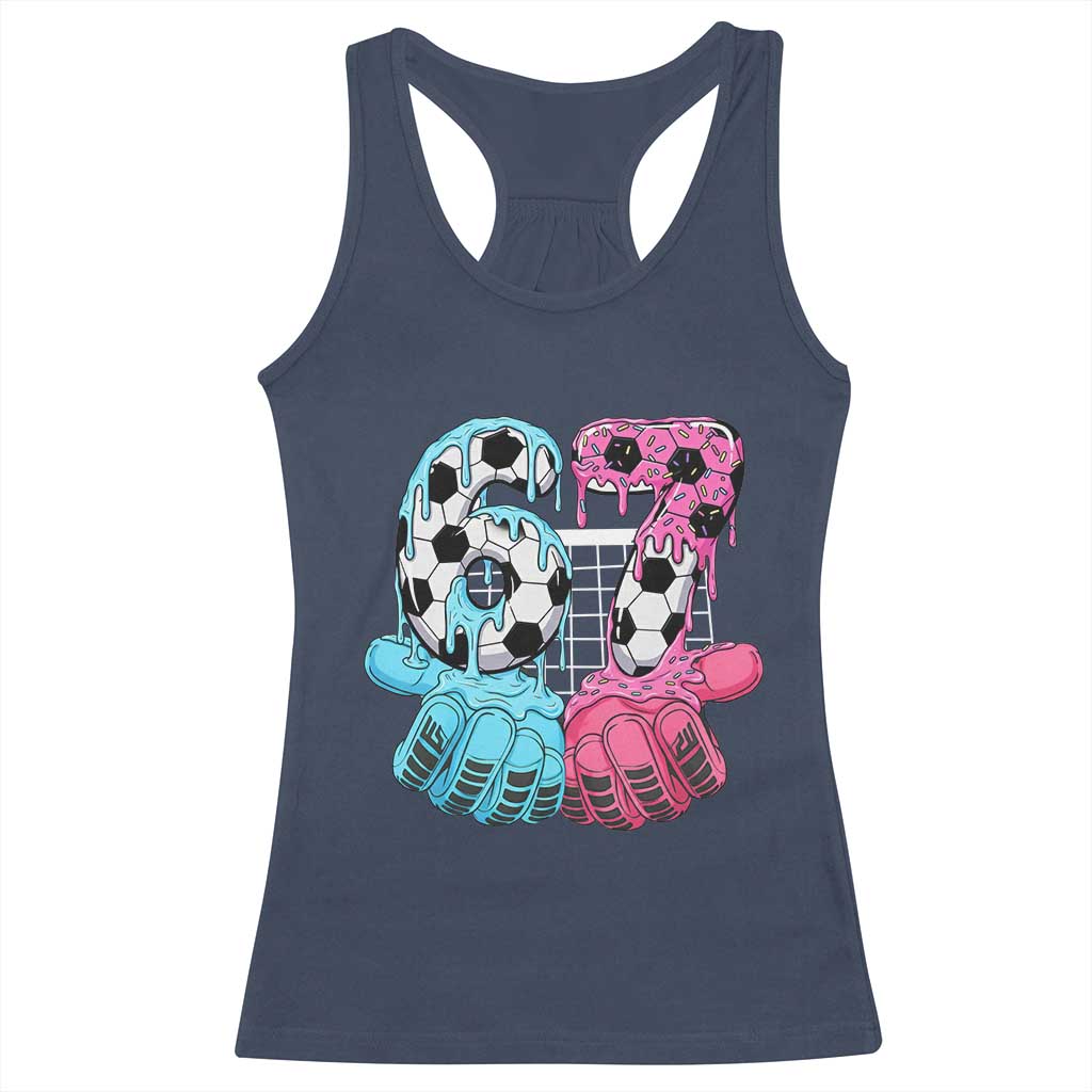 Drip Soccer Six Seven Meme Racerback Tank Top Funny Gen Alpha Slang